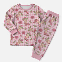 Pink Paniolo Palaka Hawaiian Cowgirl Christmas Pajama Set LT9 Men Pink - Polynesian Pride