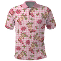 Pink Paniolo Palaka Hawaiian Cowgirl Christmas Polo Shirt LT9 Pink - Polynesian Pride