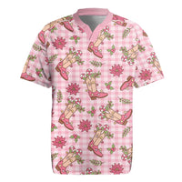 Pink Paniolo Palaka Hawaiian Cowgirl Christmas Rugby Jersey LT9 Pink - Polynesian Pride