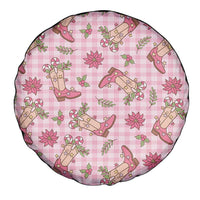 Pink Paniolo Palaka Hawaiian Cowgirl Christmas Spare Tire Cover - Polynesian Pride