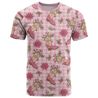 Pink Paniolo Palaka Hawaiian Cowgirl Christmas T Shirt LT9 Pink - Polynesian Pride