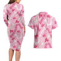 Paniolo Palaka Hawaiian Cowgirl Couples Matching Long Sleeve Bodycon Dress and Hawaiian Shirt - Polynesian Pride