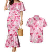 Paniolo Palaka Hawaiian Cowgirl Couples Matching Mermaid Dress and Hawaiian Shirt - Polynesian Pride