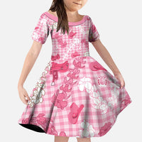 Paniolo Palaka Hawaiian Cowgirl Family Matching Long Sleeve Bodycon Dress and Hawaiian Shirt - Polynesian Pride