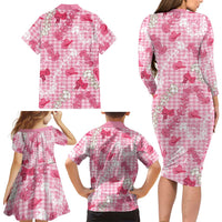 Paniolo Palaka Hawaiian Cowgirl Family Matching Long Sleeve Bodycon Dress and Hawaiian Shirt - Polynesian Pride