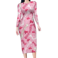Paniolo Palaka Hawaiian Cowgirl Family Matching Long Sleeve Bodycon Dress and Hawaiian Shirt - Polynesian Pride
