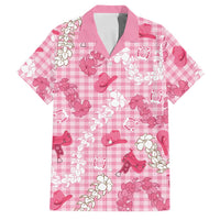 Paniolo Palaka Hawaiian Cowgirl Family Matching Off The Shoulder Long Sleeve Dress and Hawaiian Shirt - Polynesian Pride