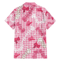 Paniolo Palaka Hawaiian Cowgirl Family Matching Off The Shoulder Long Sleeve Dress and Hawaiian Shirt - Polynesian Pride