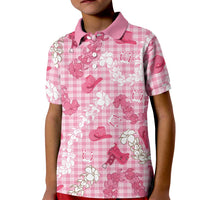 Paniolo Palaka Hawaiian Cowgirl Kid Polo Shirt LT9 Kid Pink - Polynesian Pride
