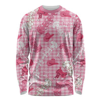 Paniolo Palaka Hawaiian Cowgirl Long Sleeve Shirt LT9 Unisex Pink - Polynesian Pride
