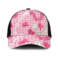 Paniolo Palaka Hawaiian Cowgirl Mesh Trucker Cap LT9 One Size Black Pink - Polynesian Pride