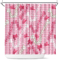 Paniolo Palaka Hawaiian Cowgirl Shower Curtain LT9 Pink - Polynesian Pride