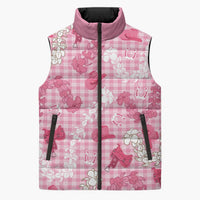 Paniolo Palaka Hawaiian Cowgirl Sleeveless Puffer Jacket LT9 Unisex Pink - Polynesian Pride