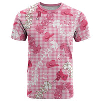 Paniolo Palaka Hawaiian Cowgirl T Shirt LT9 Pink - Polynesian Pride