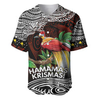 Papua New Guinea Christmas Baseball Jersey LT9 Black - Polynesian Pride
