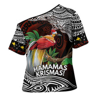Papua New Guinea Christmas Cross Shoulder Shirt LT9 - Polynesian Pride