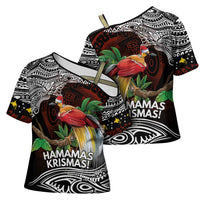 Papua New Guinea Christmas Cross Shoulder Shirt LT9 - Polynesian Pride