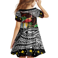 Papua New Guinea Christmas Family Matching Short Sleeve Bodycon Dress and Hawaiian Shirt - Polynesian Pride