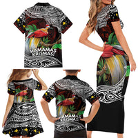 Papua New Guinea Christmas Family Matching Short Sleeve Bodycon Dress and Hawaiian Shirt - Polynesian Pride