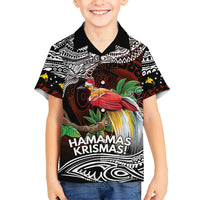 Papua New Guinea Christmas Family Matching Short Sleeve Bodycon Dress and Hawaiian Shirt - Polynesian Pride