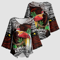Papua New Guinea Christmas Kimono Sleeve Blouse LT9 - Polynesian Pride