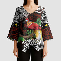 Papua New Guinea Christmas Kimono Sleeve Blouse LT9 - Polynesian Pride