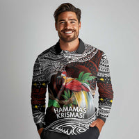 Papua New Guinea Christmas Long Sleeve Polo Shirt - Polynesian Pride