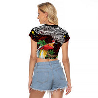 Papua New Guinea Christmas Raglan Cropped T Shirt LT9 - Polynesian Pride