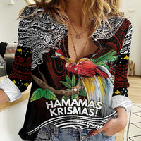 Papua New Guinea Christmas Women Casual Shirt - Polynesian Pride