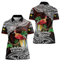 Papua New Guinea Christmas Women Polo Shirt LT9 - Polynesian Pride