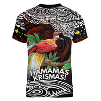 Papua New Guinea Christmas Women V-Neck T-Shirt LT9 - Polynesian Pride