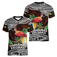Papua New Guinea Christmas Women V-Neck T-Shirt LT9 - Polynesian Pride