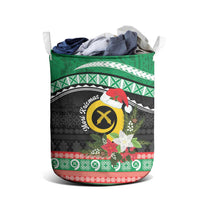 Vanuatu Pig's Tusk Meri Krismas! Laundry Basket Vanuatuan Sand Drawing Pattern - Polynesian Pride