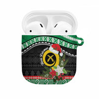 Vanuatu Pig's Tusk Meri Krismas! AirPods Case Vanuatuan Sand Drawing Pattern LT9 Green - Polynesian Pride