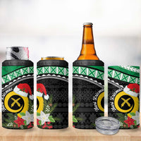 Vanuatu Pig's Tusk Meri Krismas! 4 in 1 Can Cooler Tumbler Vanuatuan Sand Drawing Pattern - Polynesian Pride