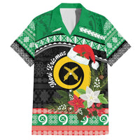 Vanuatu Pig's Tusk Meri Krismas! Family Matching Off The Shoulder Long Sleeve Dress and Hawaiian Shirt Vanuatuan Sand Drawing Pattern - Polynesian Pride