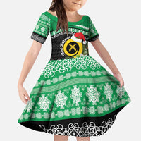 Vanuatu Pig's Tusk Meri Krismas! Family Matching Off Shoulder Maxi Dress and Hawaiian Shirt Vanuatuan Sand Drawing Pattern - Polynesian Pride