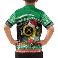 Vanuatu Pig's Tusk Meri Krismas! Family Matching Puletasi and Hawaiian Shirt Vanuatuan Sand Drawing Pattern - Polynesian Pride