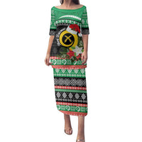 Vanuatu Pig's Tusk Meri Krismas! Family Matching Puletasi and Hawaiian Shirt Vanuatuan Sand Drawing Pattern - Polynesian Pride