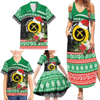 Vanuatu Pig's Tusk Meri Krismas! Family Matching Summer Maxi Dress and Hawaiian Shirt Vanuatuan Sand Drawing Pattern - Polynesian Pride