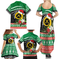Vanuatu Pig's Tusk Meri Krismas! Family Matching Summer Maxi Dress and Hawaiian Shirt Vanuatuan Sand Drawing Pattern - Polynesian Pride