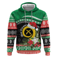 Vanuatu Pig's Tusk Meri Krismas! Hoodie Vanuatuan Sand Drawing Pattern - Polynesian Pride
