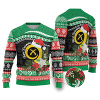 Vanuatu Pig's Tusk Meri Krismas! Ugly Christmas Sweater Vanuatuan Sand Drawing Pattern - Polynesian Pride