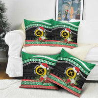 Vanuatu Pig's Tusk Meri Krismas! Pillow Cover Vanuatuan Sand Drawing Pattern - Polynesian Pride