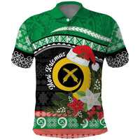 Vanuatu Pig's Tusk Meri Krismas! Polo Shirt Vanuatuan Sand Drawing Pattern - Polynesian Pride