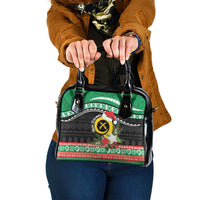 Vanuatu Pig's Tusk Meri Krismas! Shoulder Handbag Vanuatuan Sand Drawing Pattern - Polynesian Pride