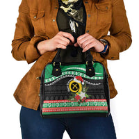 Vanuatu Pig's Tusk Meri Krismas! Shoulder Handbag Vanuatuan Sand Drawing Pattern - Polynesian Pride