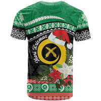 Vanuatu Pig's Tusk Meri Krismas! T Shirt Vanuatuan Sand Drawing Pattern LT9 - Polynesian Pride