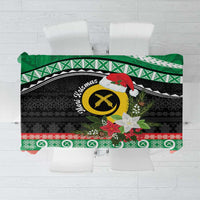 Vanuatu Pig's Tusk Meri Krismas! Tablecloth Vanuatuan Sand Drawing Pattern - Polynesian Pride