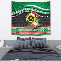 Vanuatu Pig's Tusk Meri Krismas! Tapestry Vanuatuan Sand Drawing Pattern - Polynesian Pride